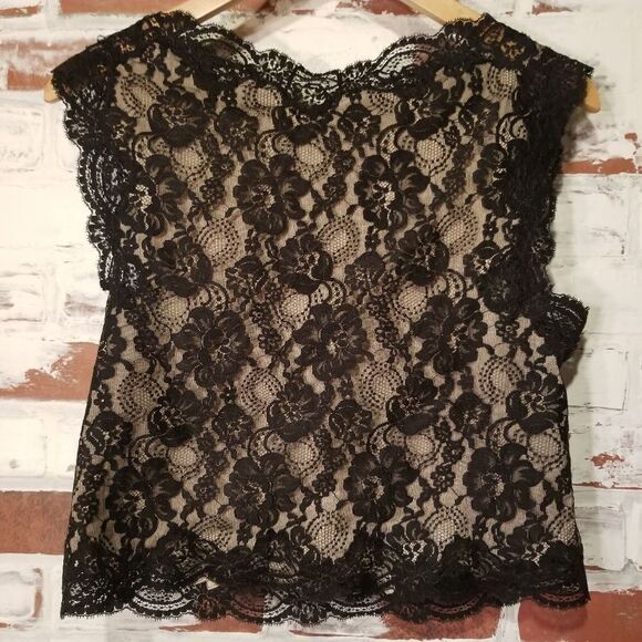 Nude w/ black lace overlay cami 34 - Picture 6 of 7